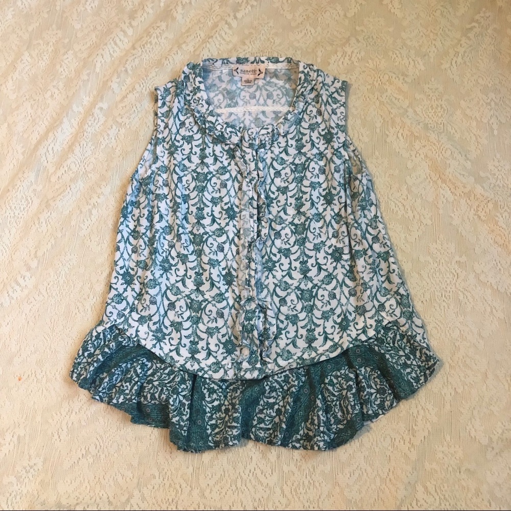 Nanette Nanette Lepore ruffle sleeveless b…